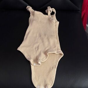 SHEIN Kids Cream Ribbed Button Down Shirt